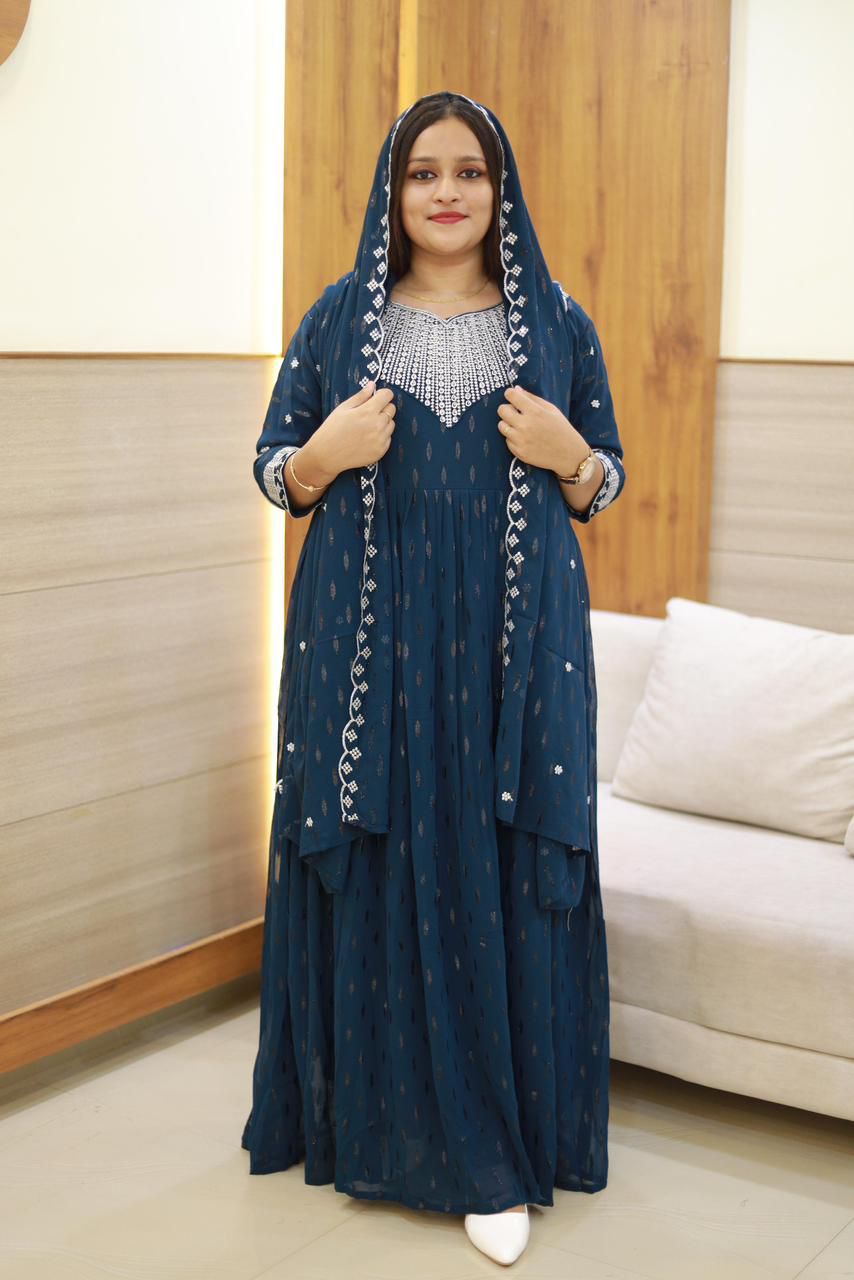 Gorgeous  gown with dupatta-A038