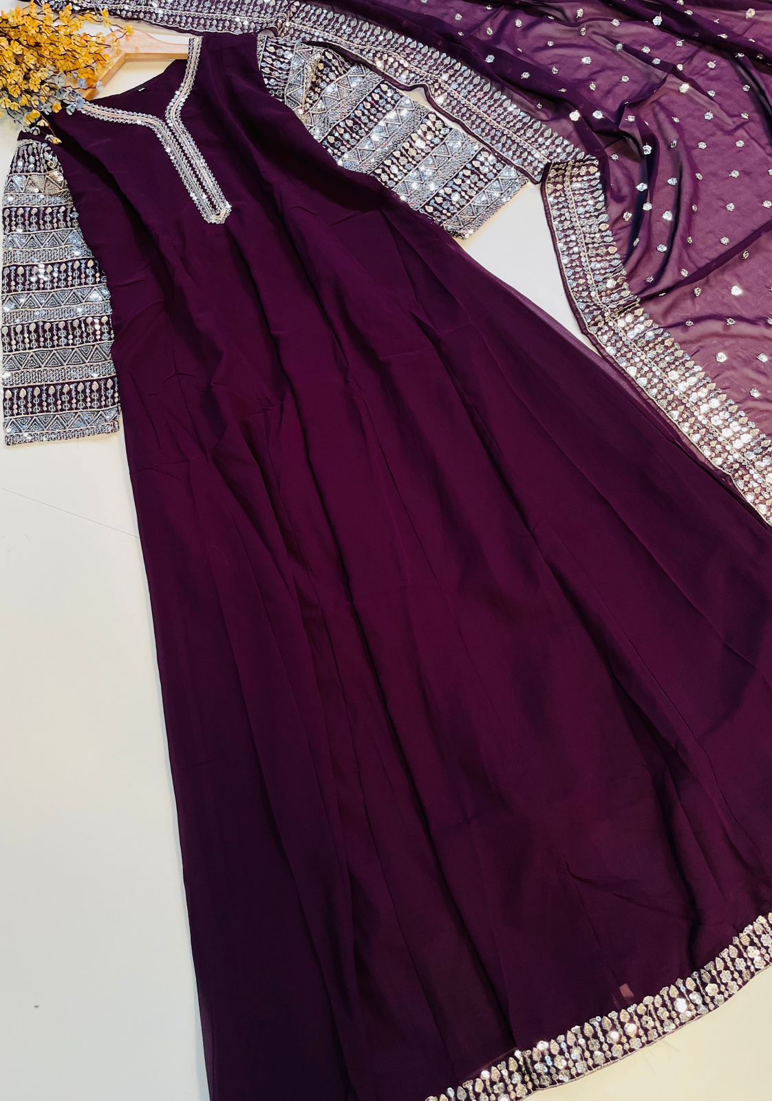 Stylish gown with dupatta-A050