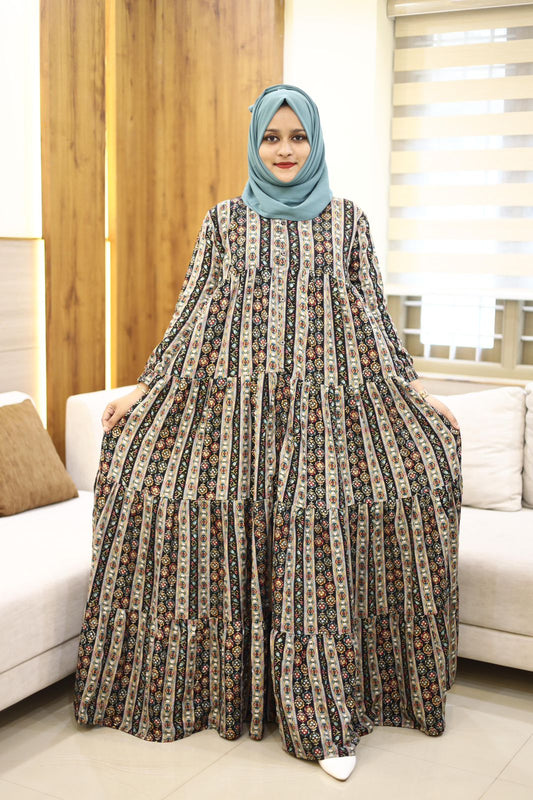 Wrinkle reyon gown-A034